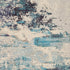 2' X 4' Ivory And Teal Blue Abstract Power Loom Non Skid Area Rug